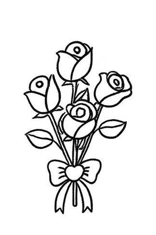 三八妇女节鲜花儿童简笔画