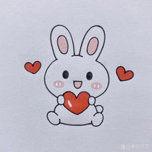 爱心兔简笔画教程