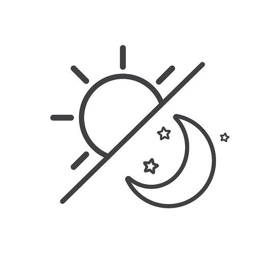 太阳和月亮图标孤立的白色背景白天和黑夜矢量插图图片下载