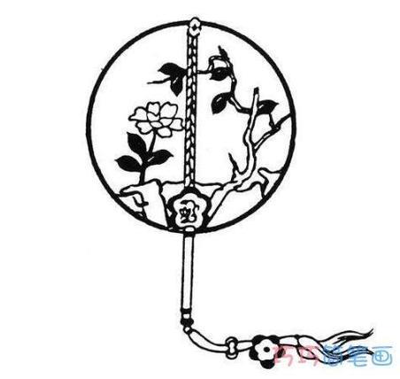 简笔画古装扇子