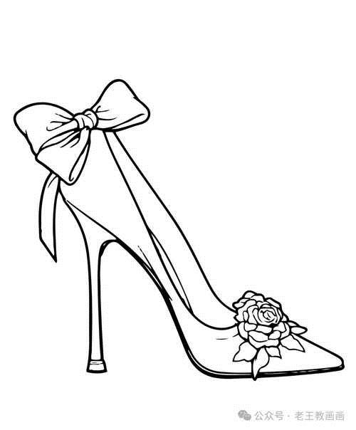 高跟鞋手绘线稿临摹学画