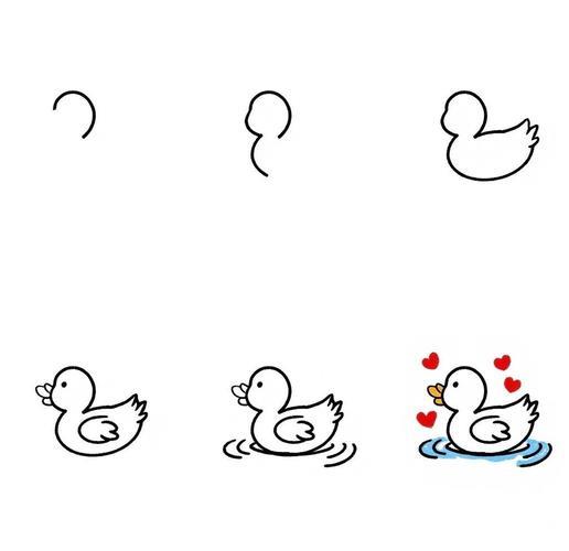 简笔画小鸭子来啦