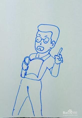 体育老师吹口哨简笔画