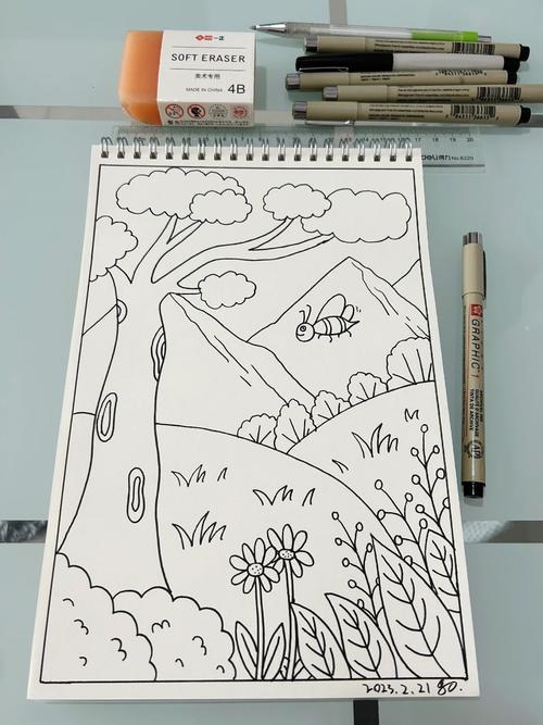 森林简笔画场景画法原创122