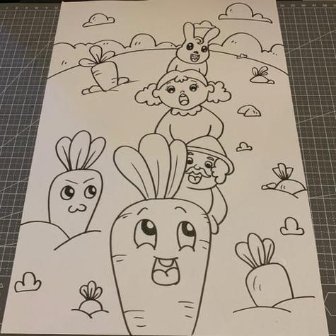 拔萝卜的场景简笔画