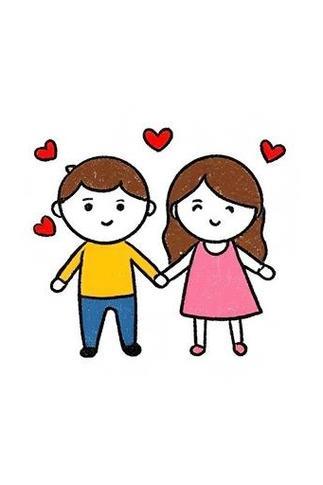 好朋友手拉手简笔画