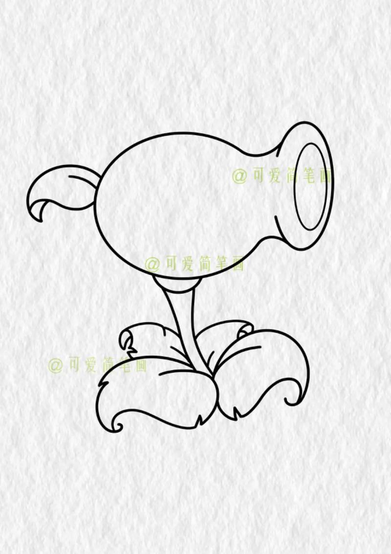豌豆射手简笔画教程今天画植物大战僵尸中的豌豆射手植物大抖音