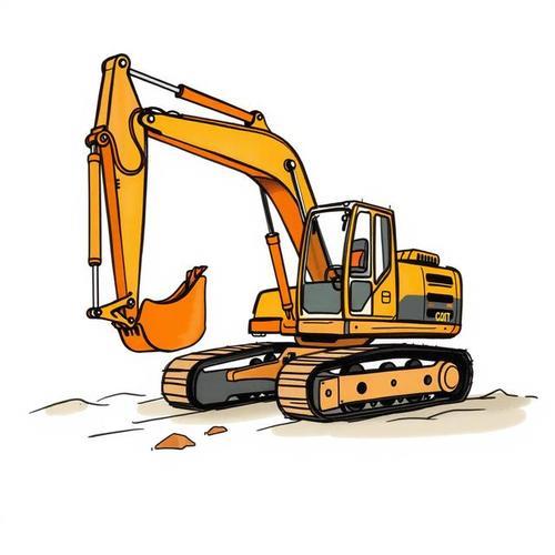 如何画一个简单的挖掘机简笔画