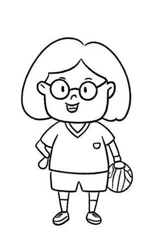 强壮的体育老师简笔画