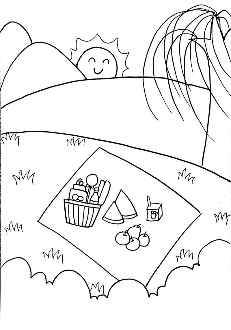 一起去郊游简笔画简笔画春天主题画一起学画画跟抖音