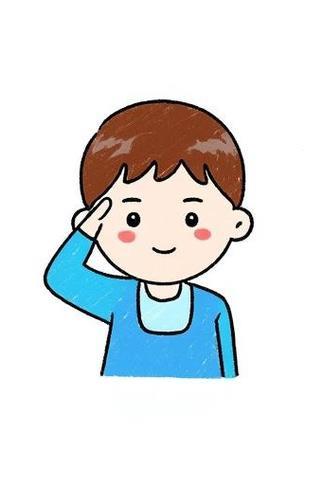 小男孩敬礼简笔画