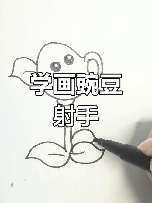 豌豆射手简笔画教程