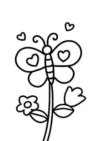 蝴蝶与花朵简笔画