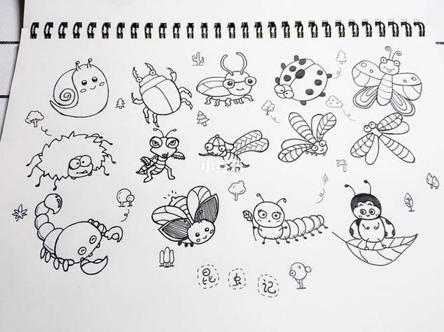 昆虫乐园简笔画