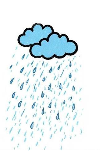 简笔画下雨啦
