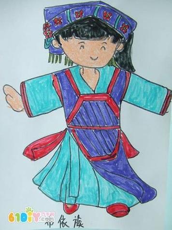 布依族服饰简笔画