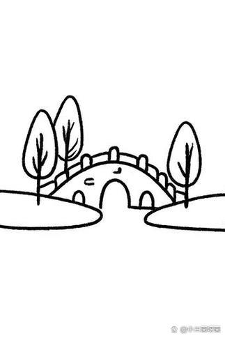 石头桥简笔画