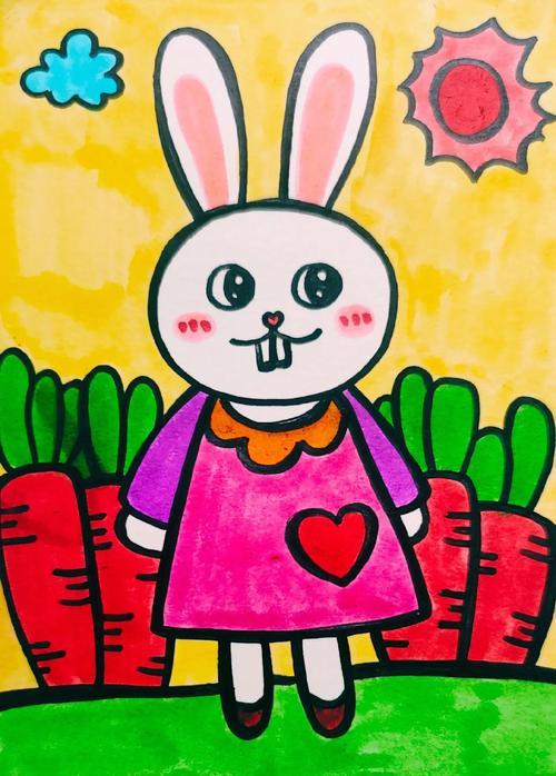 新年小兔子简笔画教程