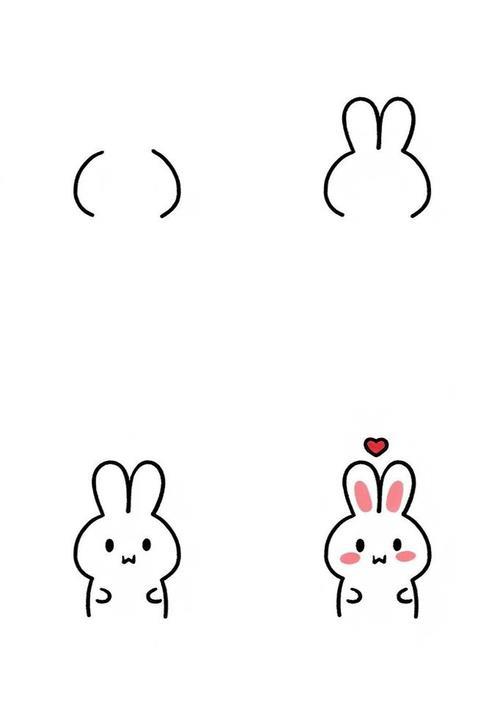 你们喜欢可爱的小白兔吗我最近画了一幅超级萌的小白兔儿童简笔画哦