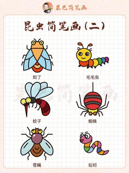 各种昆虫简笔画喜欢的存好了