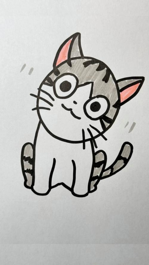 小灰猫简笔画教程