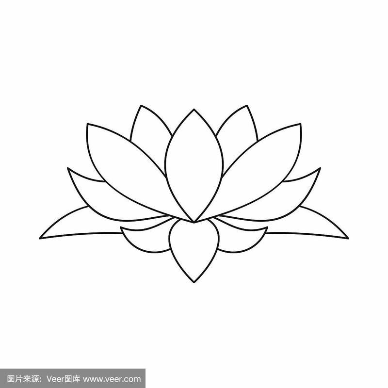 莲花花图标轮廓风格