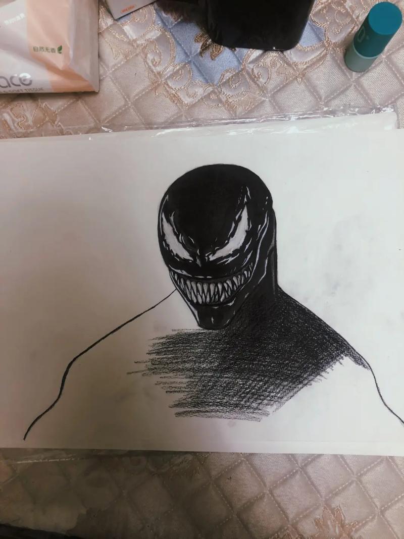 素描手绘毒液日常瞎画抖音
