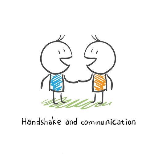 握手和沟通插画下载