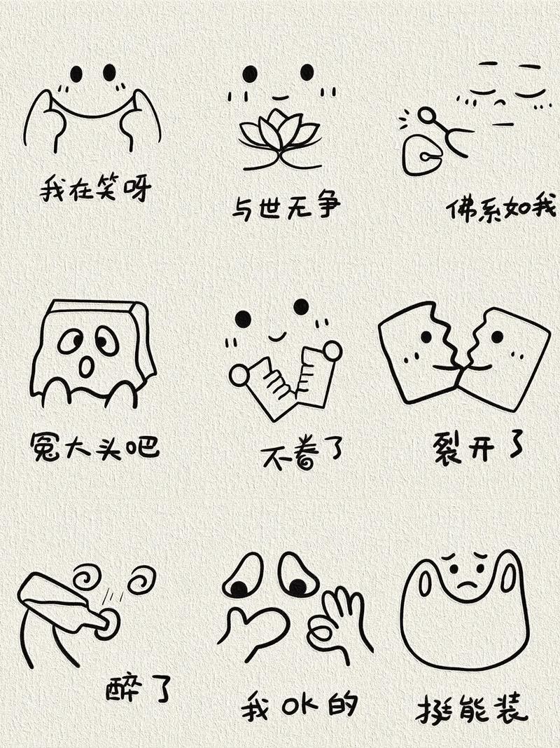 可可爱爱简笔画表情包emo篇独自收集两个人之间的回忆抖音