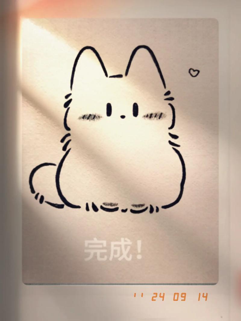 一起画这个可爱的小猫咪简笔画超级简单一学就会小猫咪简抖音