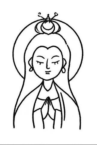 观音菩萨简笔画简单又传神