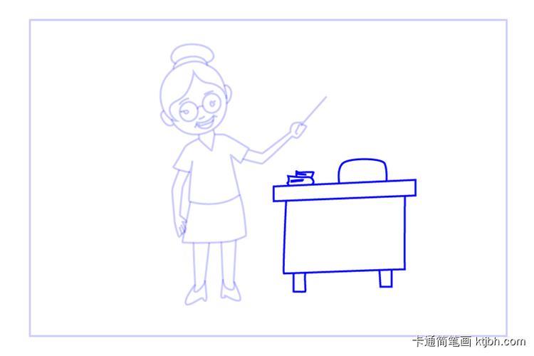 在上课的英语老师怎么画卡通简笔画