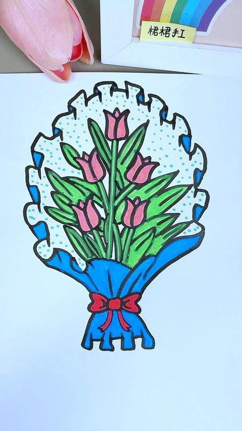 38女神节快到了画一束玫瑰花束简笔画送给辛苦的妈妈