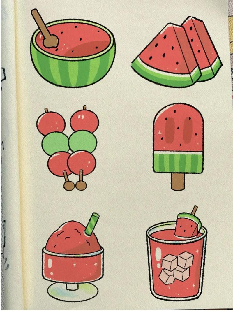 夏天西瓜简笔画教程简笔画画画一学就会系列一起抖音