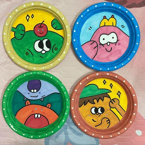 盘子画丙烯马克笔画的盘子画可爱极了