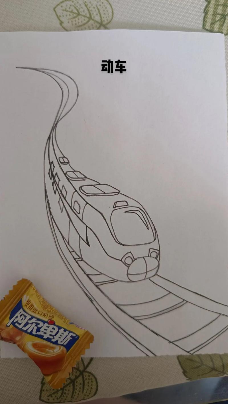 科技绘画手抄报元素动车每日一画简笔画抖音