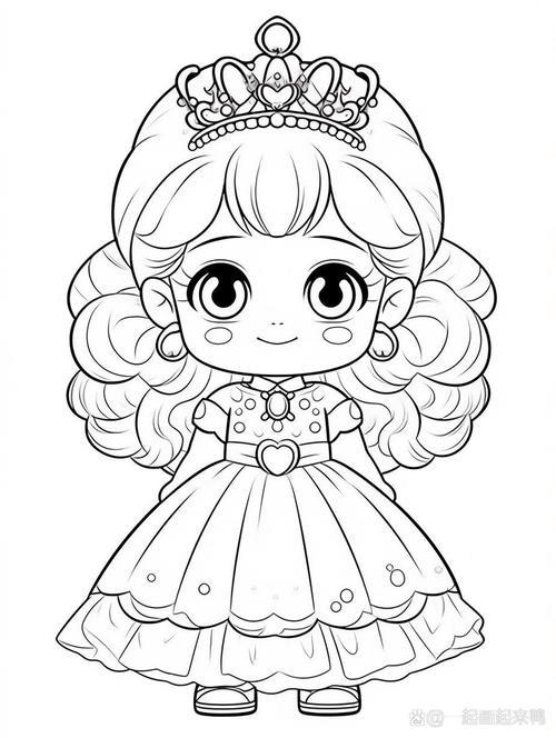 每日ai线稿分享小公主